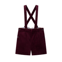 Load image into Gallery viewer, Coco Blanc Suspender Shorts - Burgundy