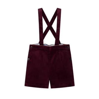 Coco Blanc Suspender Shorts - Burgundy