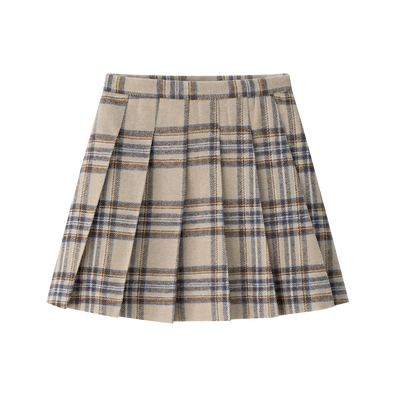 Coco Blanc Pleated Plaid Skirt