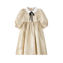 Load image into Gallery viewer, Coco Blanc Jaquard Dress - Gold