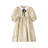 Coco Blanc Jaquard Dress - Gold