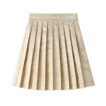 Load image into Gallery viewer, Coco Blanc Jaquard Pleated Skirt - Gold