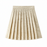 Coco Blanc Jaquard Pleated Skirt - Gold
