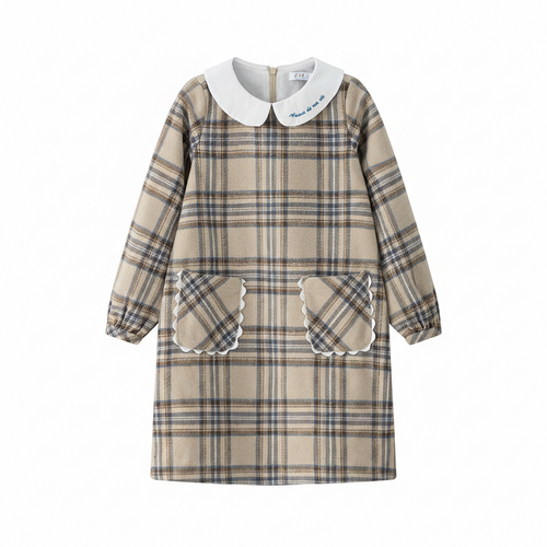 Coco Blanc Plaid A-Line Dress