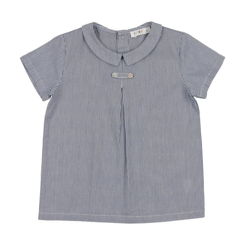 Coco Blanc Peter Pan Style Striped Shirt