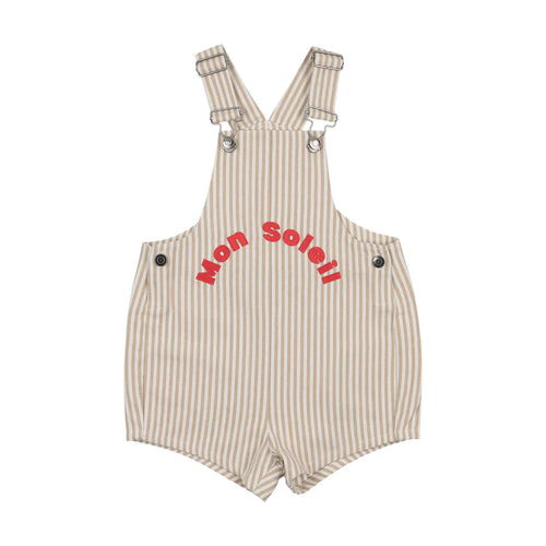 Coco Blanc Graphic Overalls - Tan Striped RUNS BIT SMALL