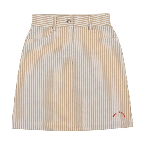 Coco Blanc Jean Striped Skirt - Tan Striped