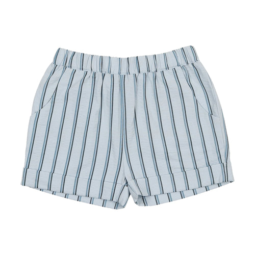 Coco Blanc Striped Shorts - Pale Blue