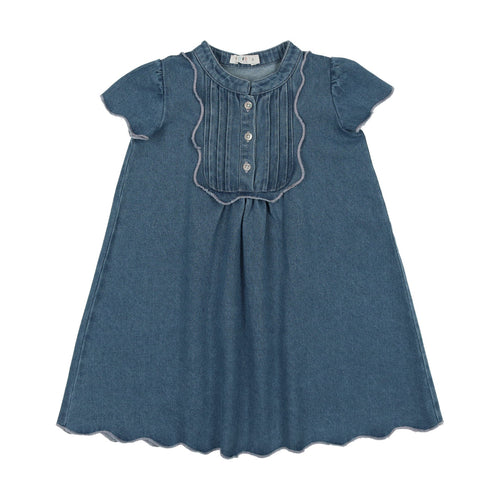 Coco Blanc Scalloped Dress S/S - Denim