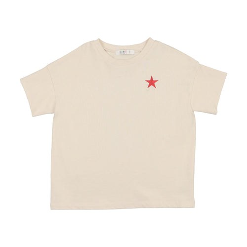 Coco Blanc Boys Cotton Tee - Cream