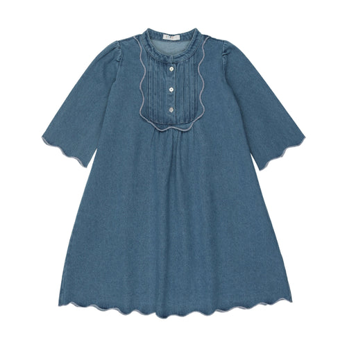 Coco Blanc Scalloped Dress - Denim