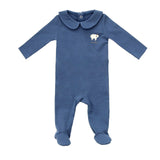 Coco Blanc Collared Footie - Navy