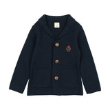 Lil Legs Crest Knit Blazer - Navy