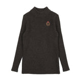 Lil Legs Crest Knit Mockneck - Grey