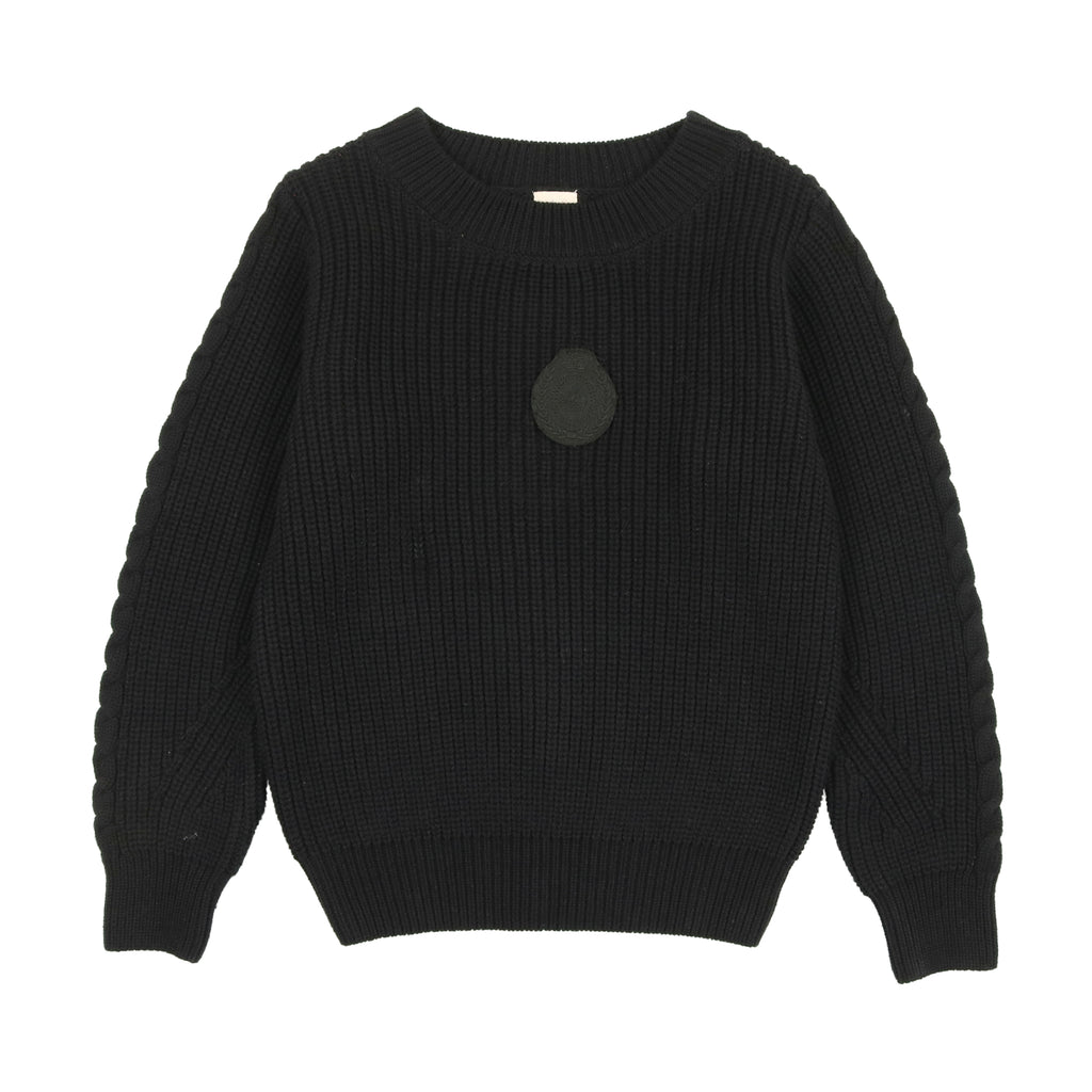 Lil Legs Chunky Crest Knit Sweater - Black