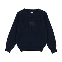 Load image into Gallery viewer, Lil Legs Chunky Crest Knit Sweater - Navy