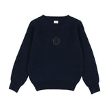 Lil Legs Chunky Crest Knit Sweater - Navy