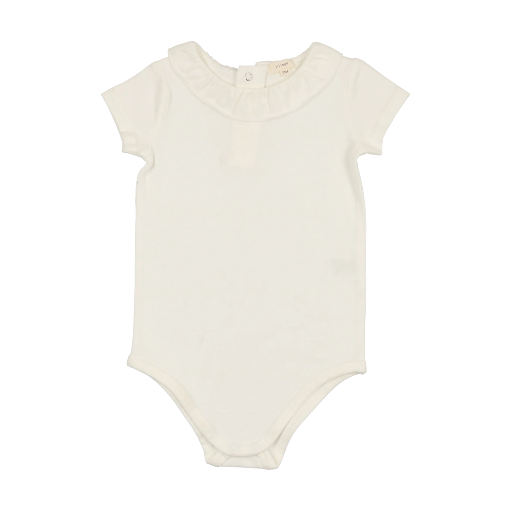 Lil Legs Ruffle Onesie Short Sleeve - Winter White