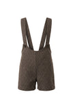 Pernille Houndstooth Pants With Suspenders - Black/Brown