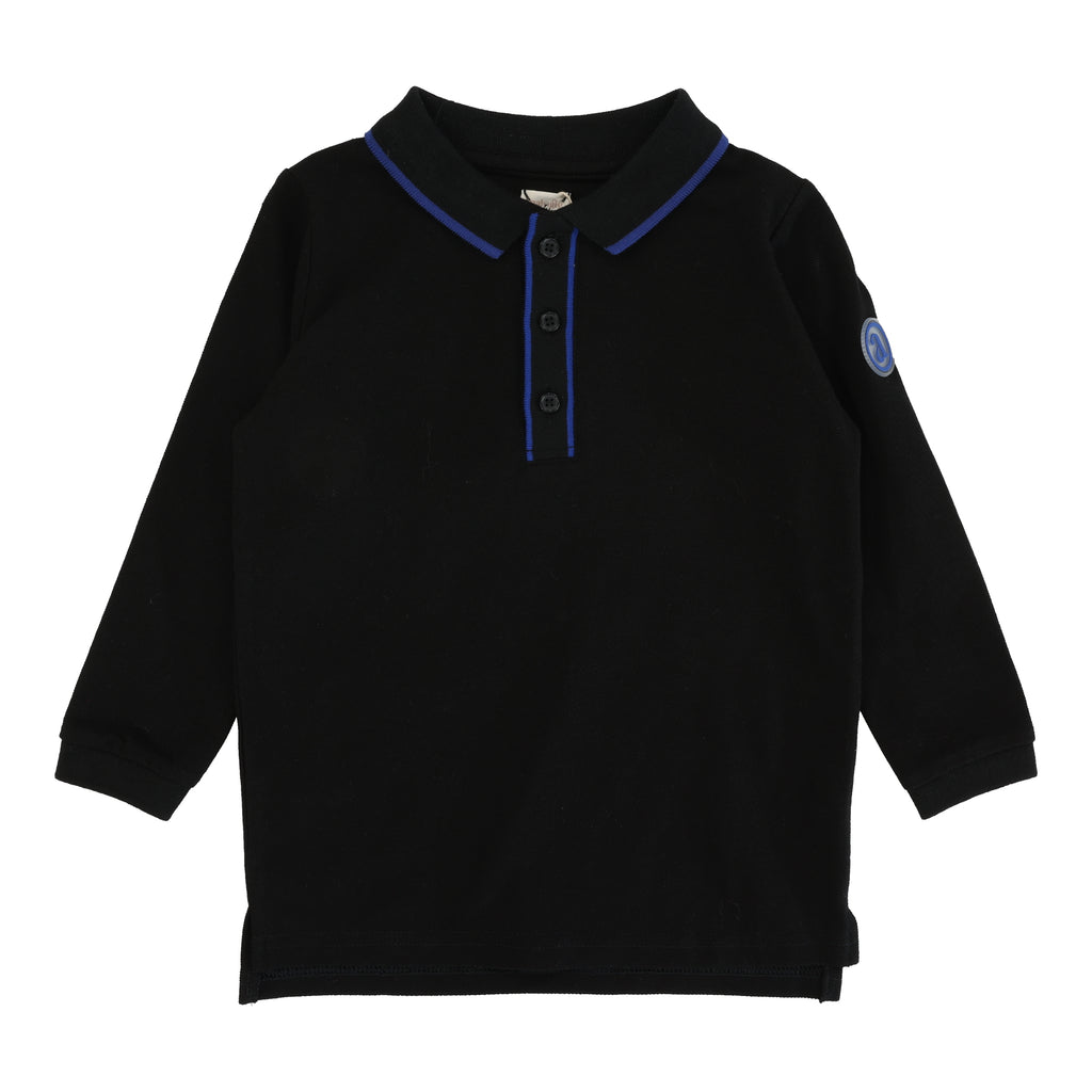 Lil Legs Contrast Trim Polo - Black