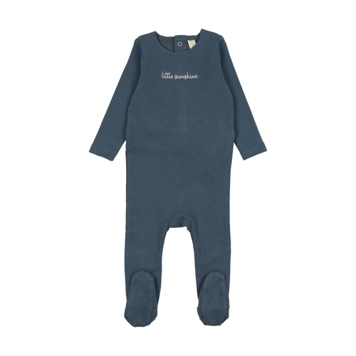 Lilette Cotton Word Footie - Off Navy
