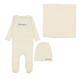 Lilette Cotton Word 3PC Set - Milk/Cloud