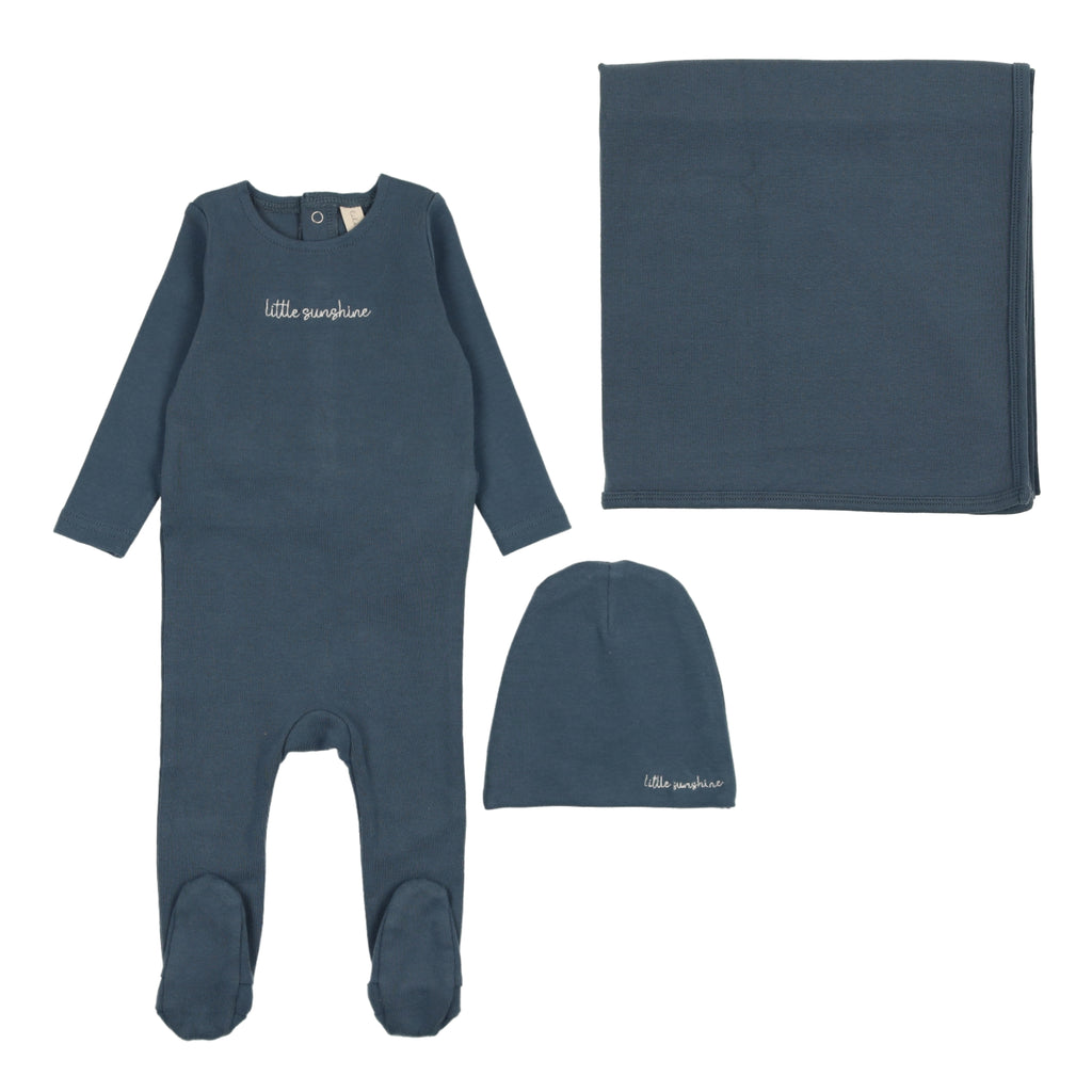 Lilette Cotton Word 3PC Set - Off Navy