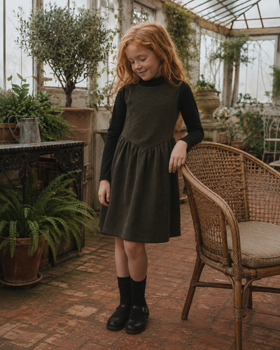 Retro Kid Camille Sleeveless Dress - Brown