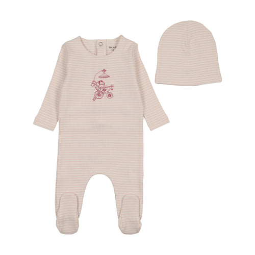 Bee & Dee Carriage Sketch Footie And Beanie - Pinkalicious