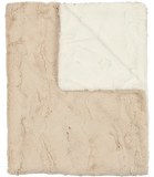 Peluche Champagne & Natural Lux Fur Blanket