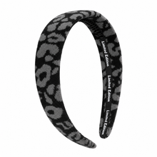 Load image into Gallery viewer, Limited Edition Leopard Knit Headband - Black/Grey