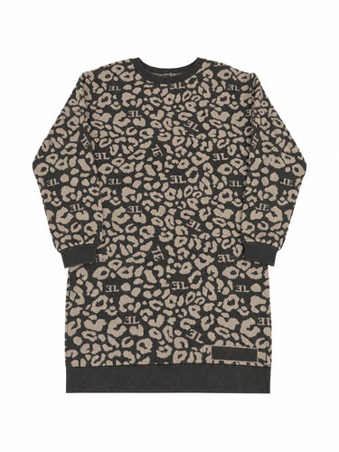 Limited Edition Leopard Knit Dress - Grey