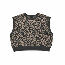 Load image into Gallery viewer, Limited Edition Teen Leopard Knit Vest - Grey