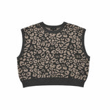 Limited Edition Teen Leopard Knit Vest - Grey