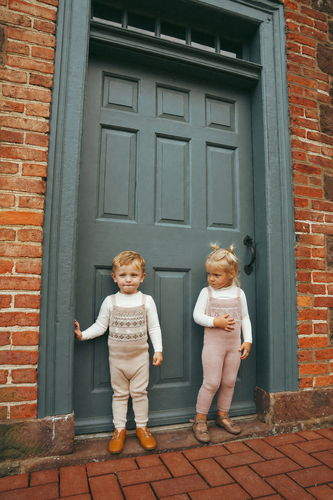 Looms Fair Isle Collection Overalls And Bodysuit - Taupe