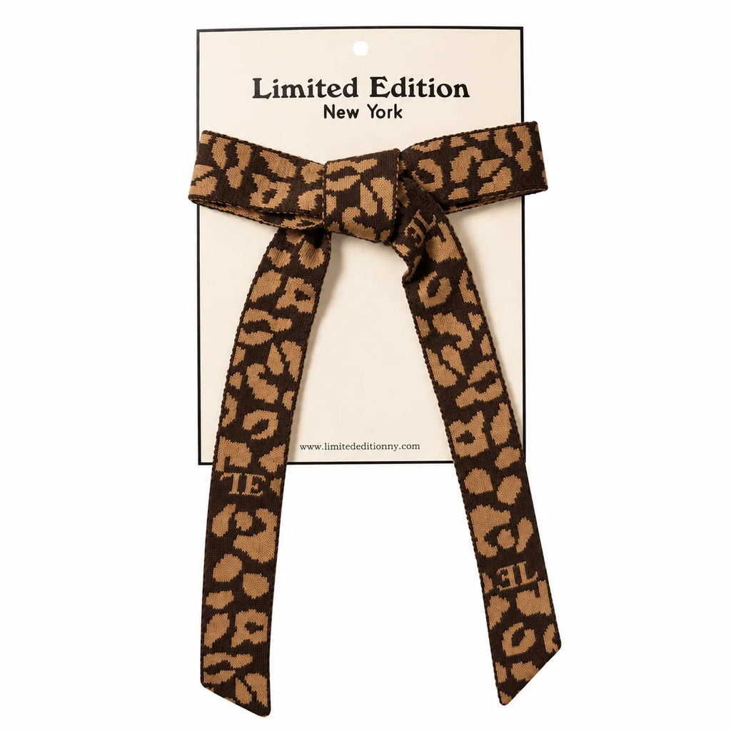 Limited Edition Leopard Knit Bow - Brown