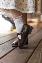 Load image into Gallery viewer, Tannery &amp; Co Chocolate Broque T-Straps