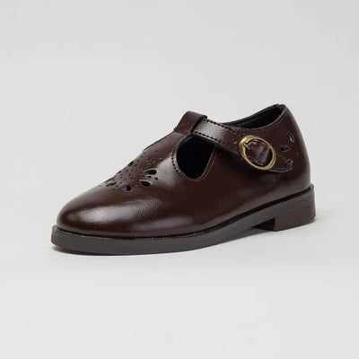 Tannery & Co Chocolate Broque T-Straps