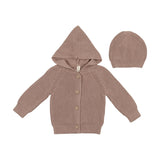 Lil Legs Chunky Knit Jacket + Beanie Mauve