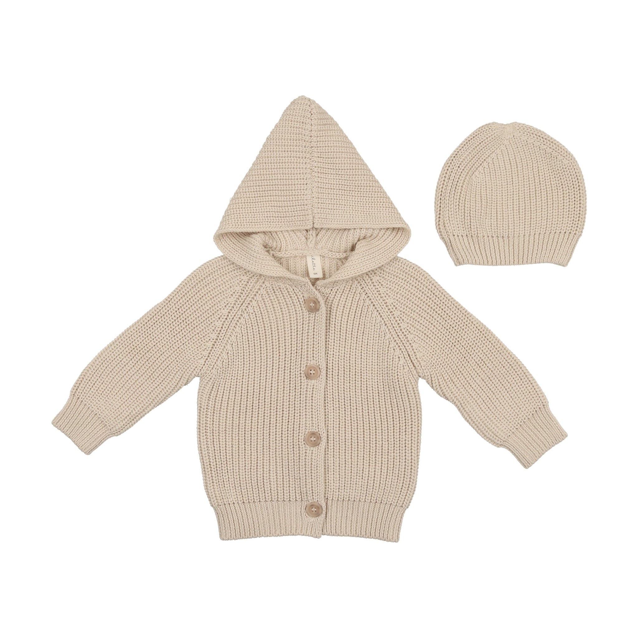 Lil Legs Chunky Knit Jacket + Beanie Natural – Moonlight Layette