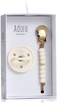 Load image into Gallery viewer, Adora Classic Vanilla Gold Ombre Pacifier Clip and Pacifier