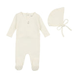 Bee & Dee Classic Pointelle Collection Footie with Bonnet-Snow White