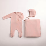 Bee & Dee Classic Stitch Velour Layette Set - Rose