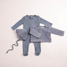 Load image into Gallery viewer, Bee &amp; Dee Classic Stitch Wrap Two Piece Set - Blue Haze