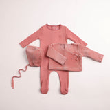 Bee & Dee Classic Stitch Wrap Two Piece Set - Dusty Pink