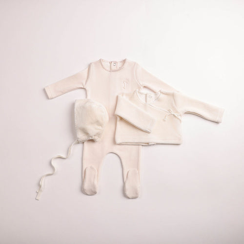 Bee & Dee Classic Stitch Wrap Two Piece Set - Linen