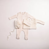 Bee & Dee Classic Stitch Wrap Two Piece Set - Linen