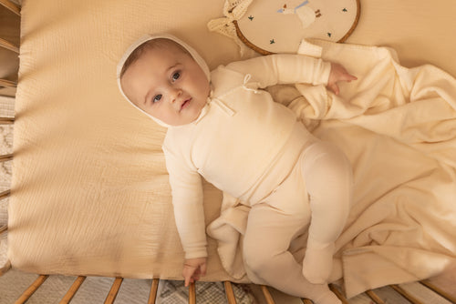 Bee & Dee Classic Stitch Wrap Two Piece Set - Linen