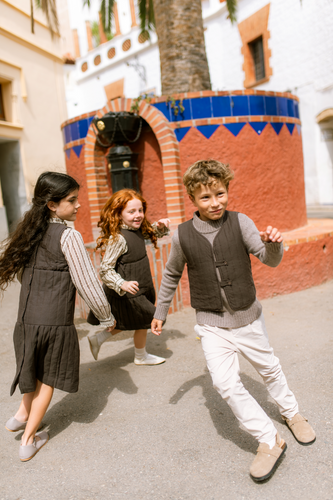 Orange Dimanche Quilted Vest- Brown
