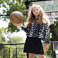 Load image into Gallery viewer, Rooie And Friends Girls Ruffle Sweatshirt PEPLUM - Dalmation